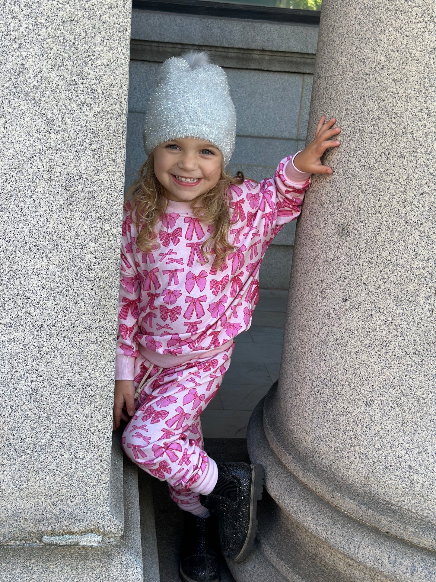 Whimsy bows jogger set