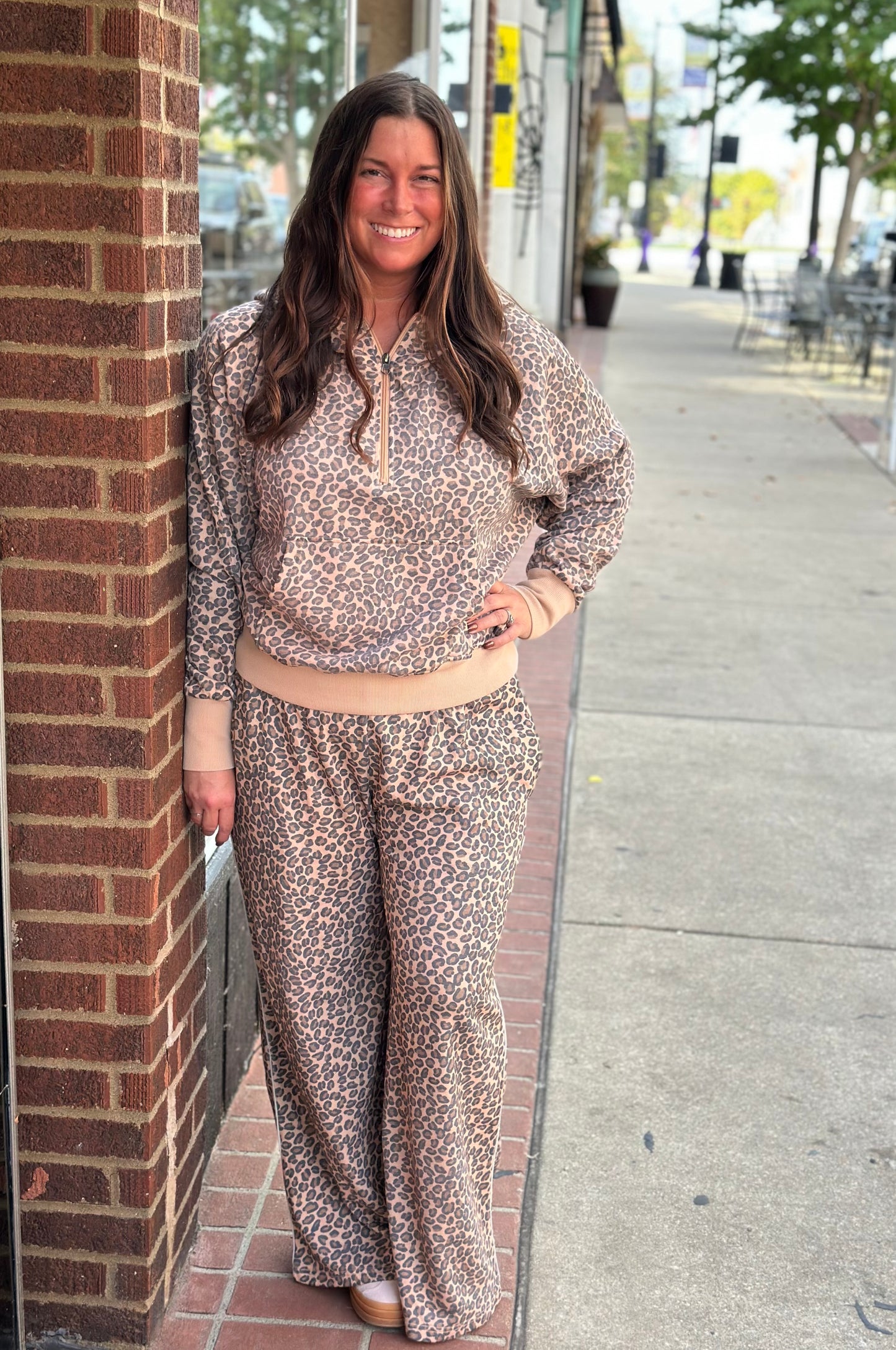 Cheetah drift away wide leg pants