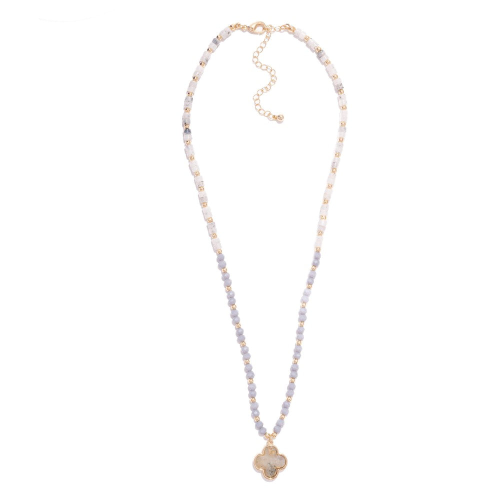 Beaded clover necklace
