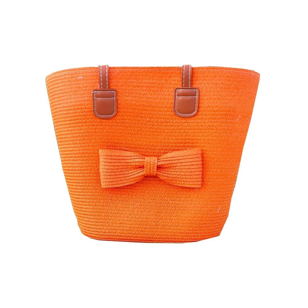 Straw bow tote