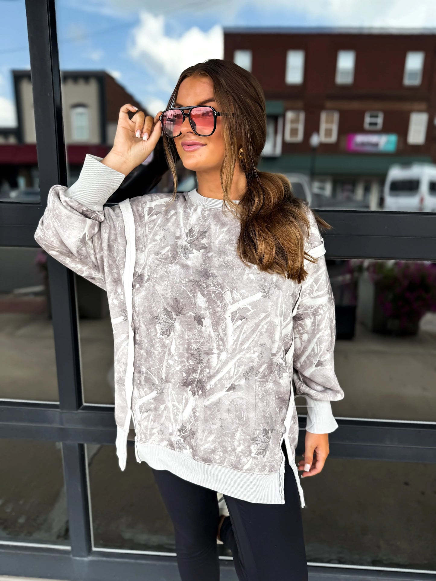 Glenna camo pullover