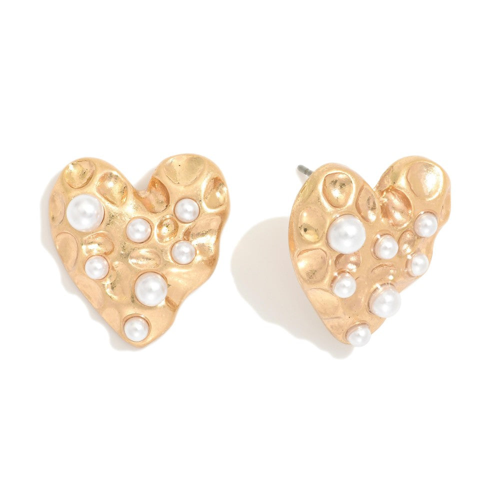Hearts and pearls earring