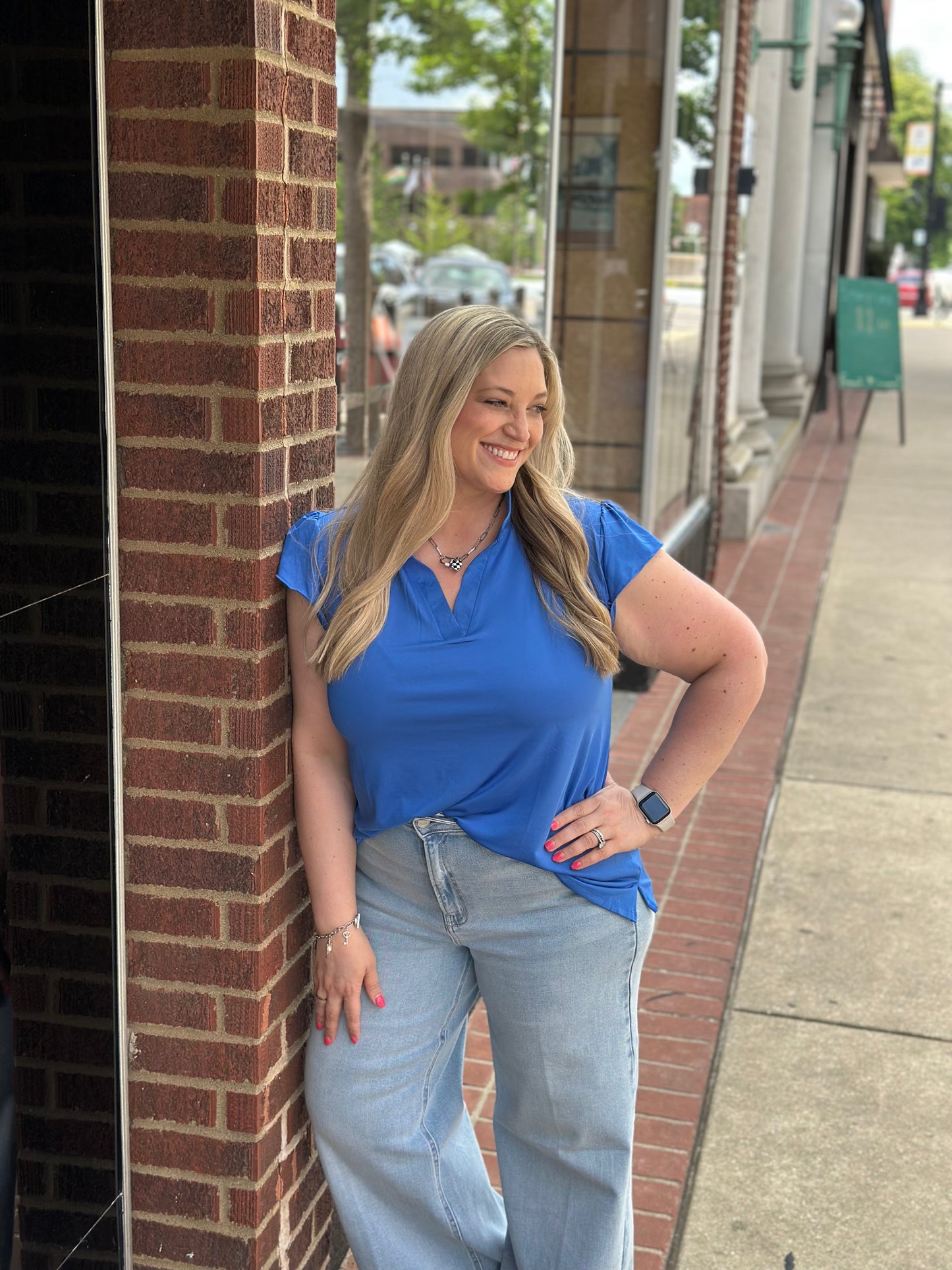 Nicole Blue Top