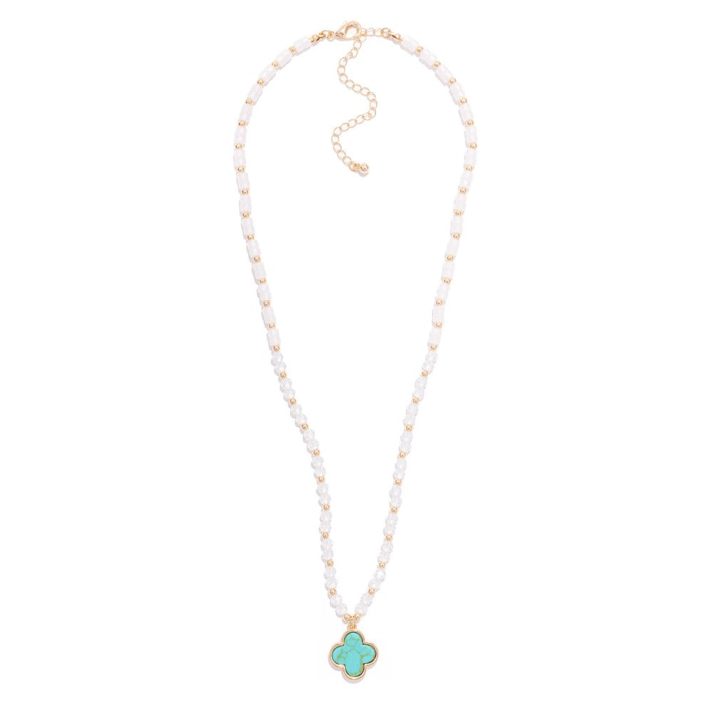 Beaded clover necklace