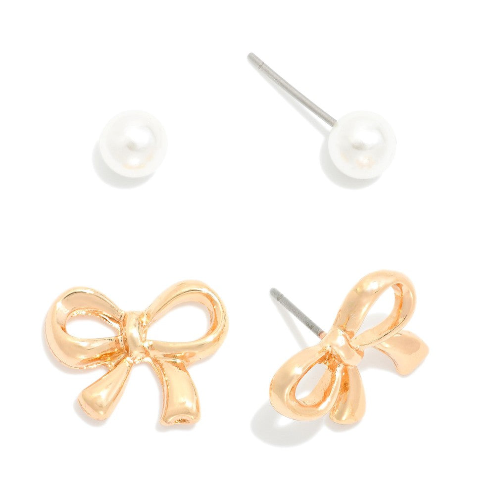 Pearls and bows earrings