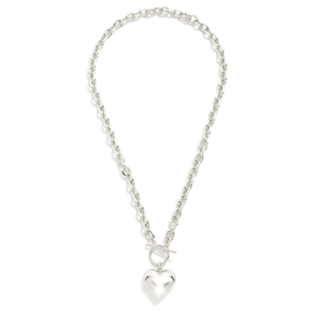 Toggle heart necklace