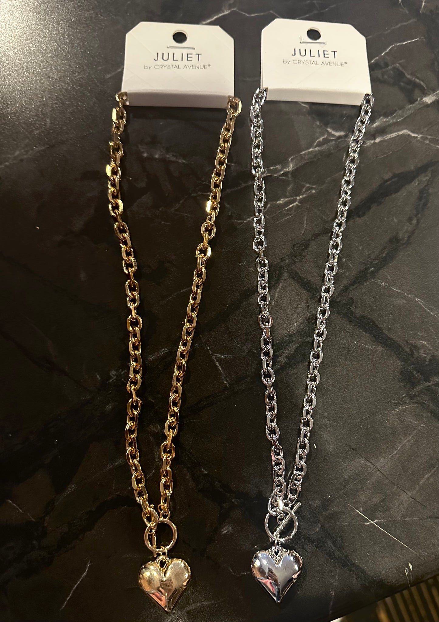 Toggle heart necklace