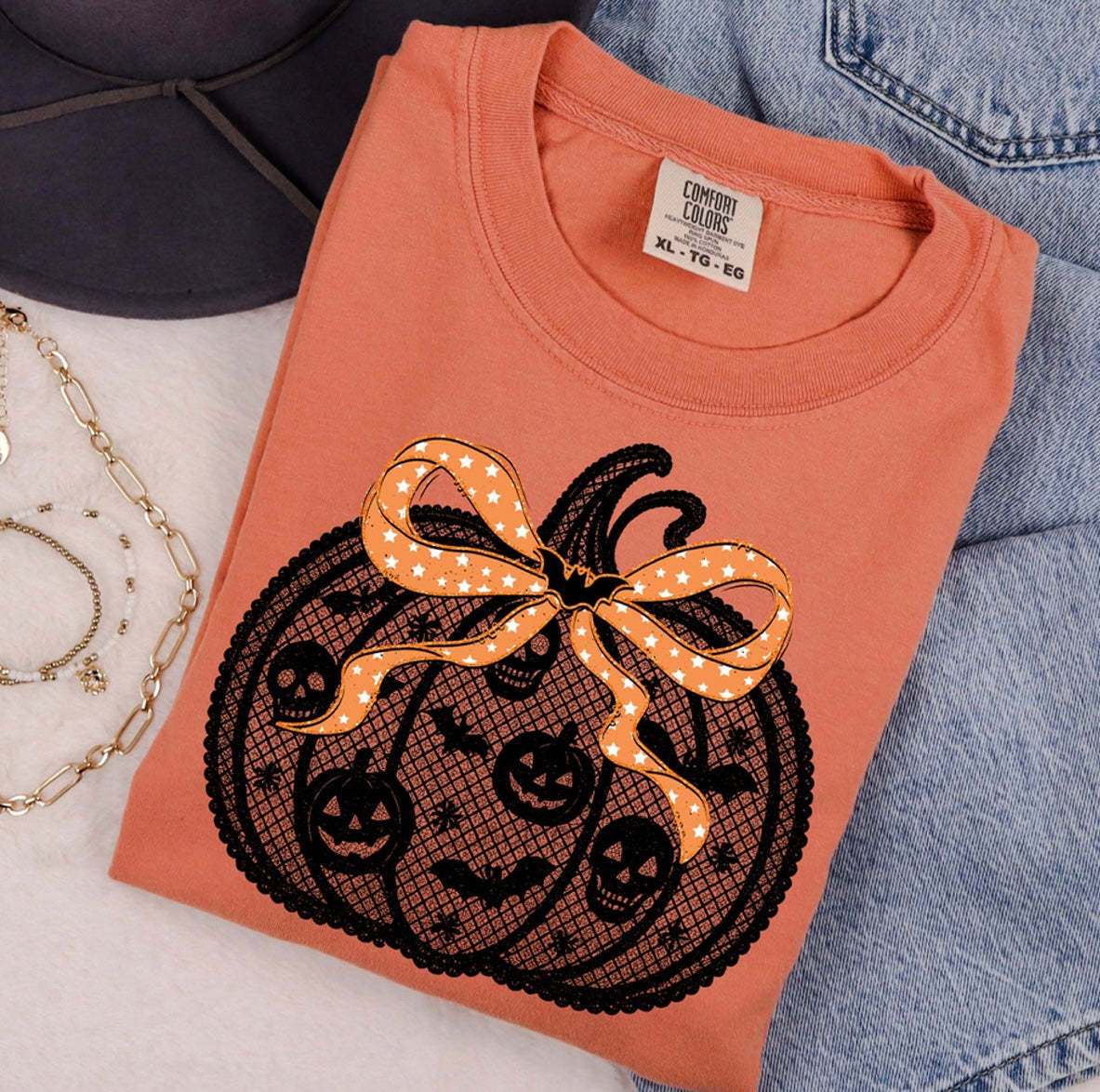 Lace Jack o latern tee