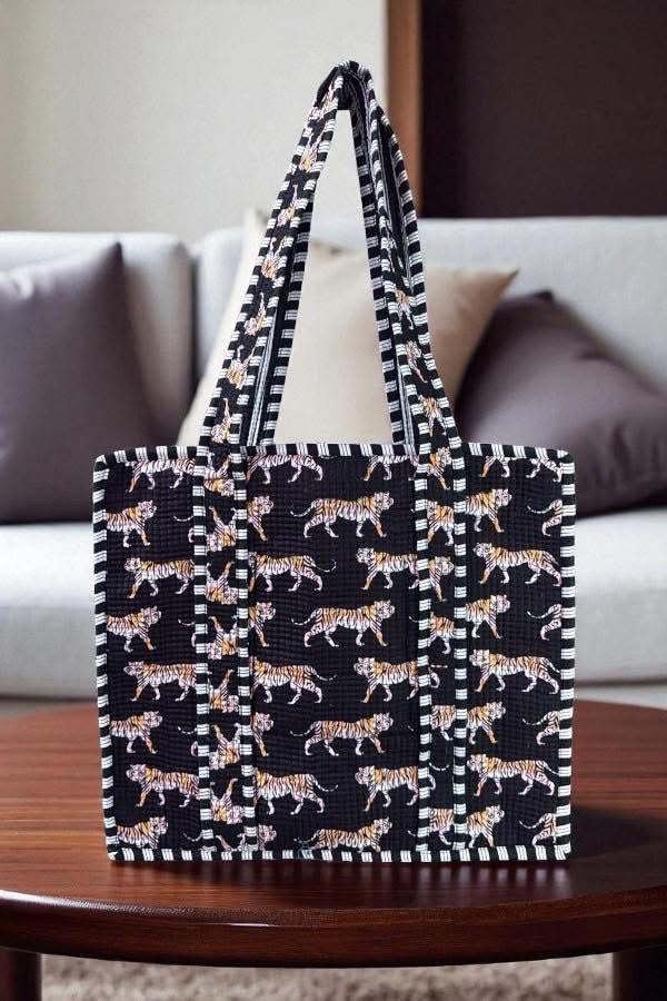 Quilted Tiger tote