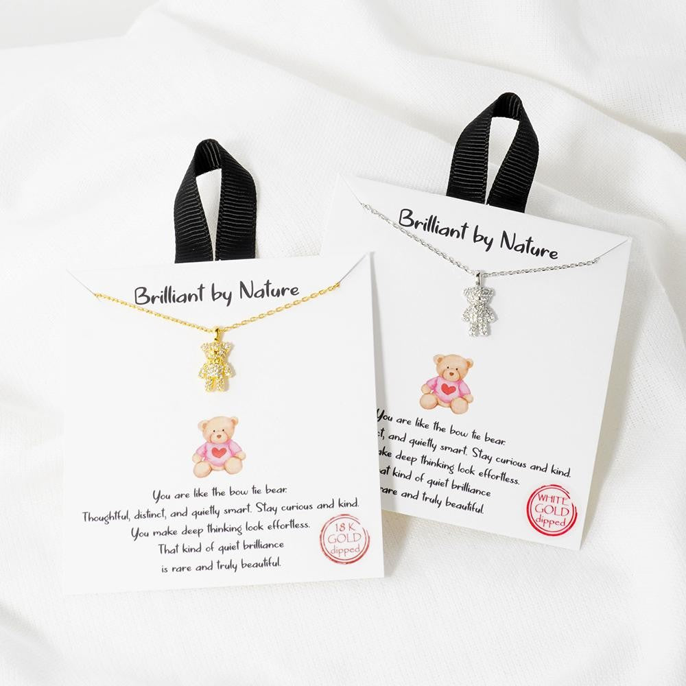 Sparkly bear necklace