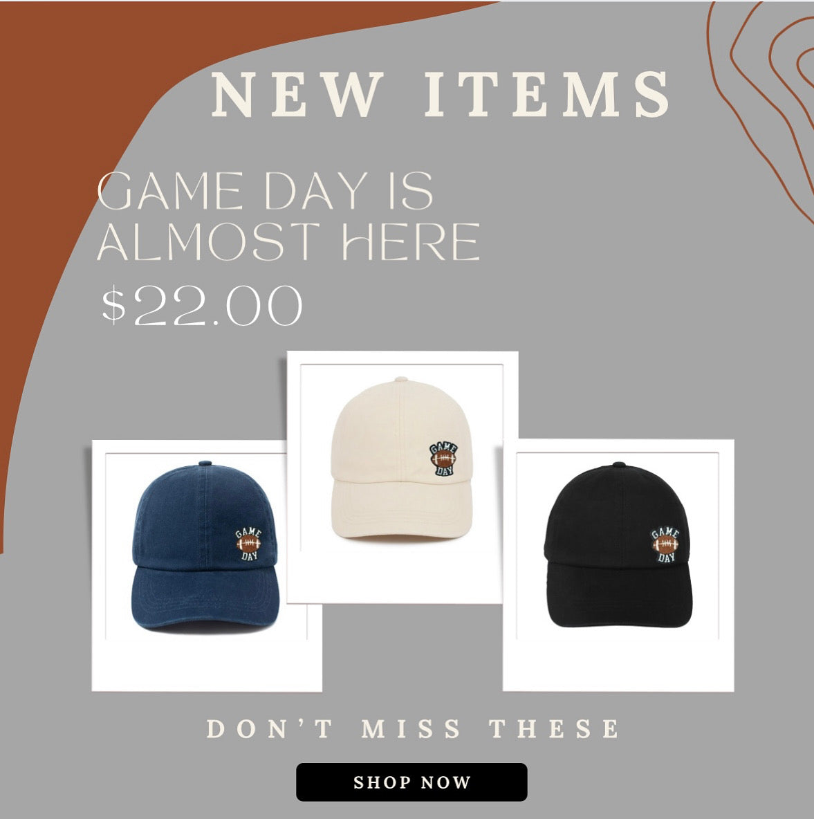 Game Day football hats