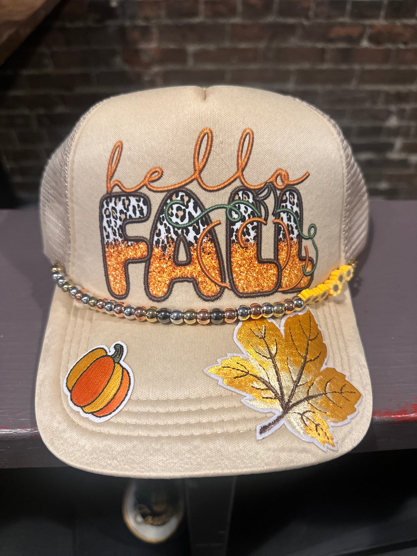 Hello fall trucker hat