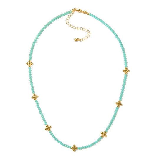 Tiny beads and cross necklaces