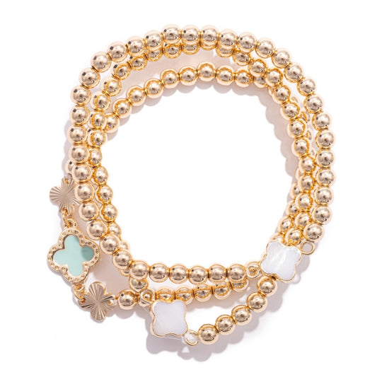 Clover Gold Stack Bracelet