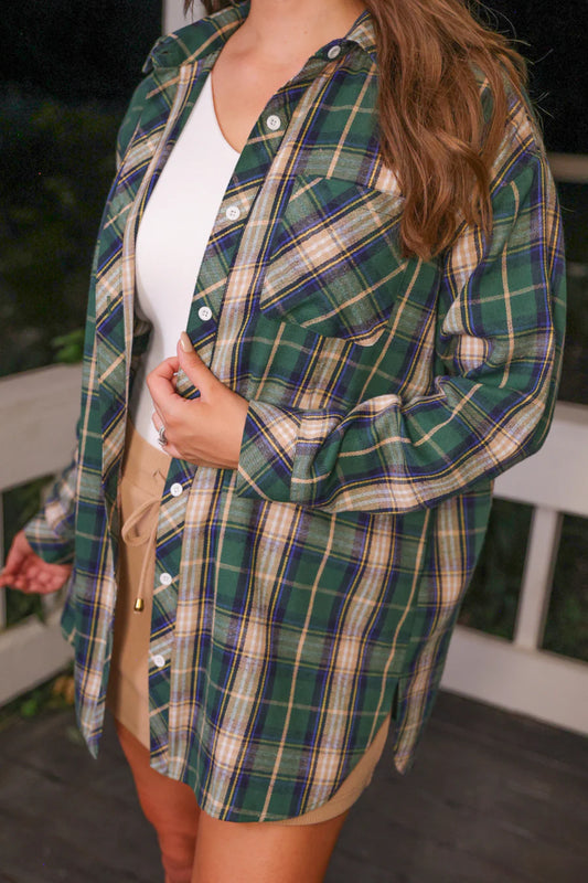 flannel tunic top