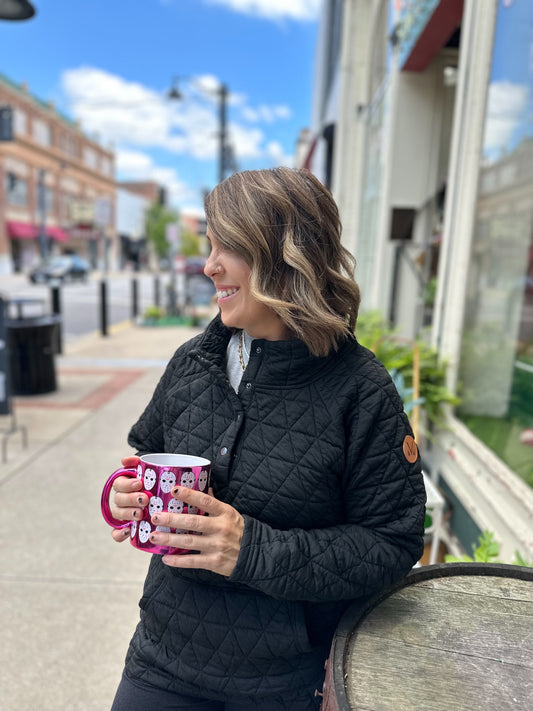 Georgia Geometric Button Snap pullover
