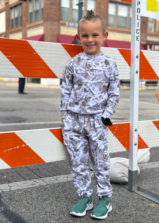 Kids cargo camo jogger set