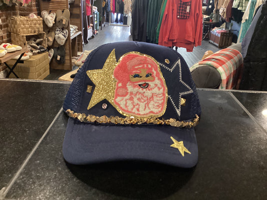 Blue Santa Trucker Hat