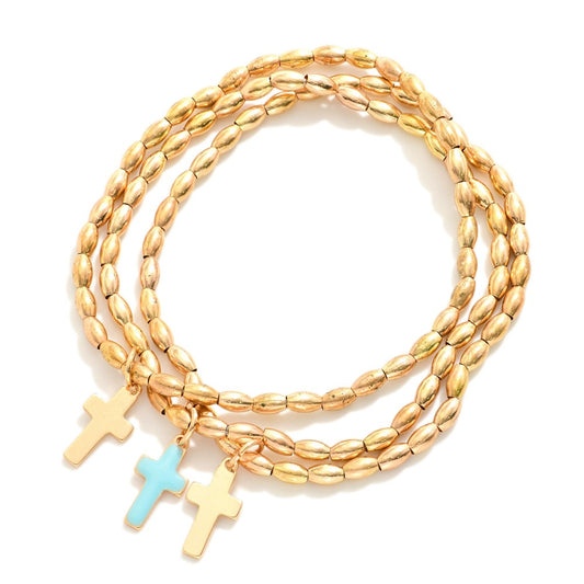 Cross cluster bracelet