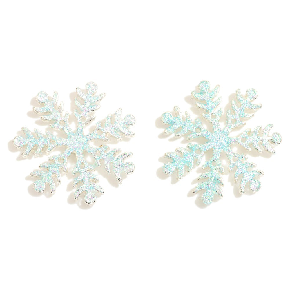 Blue snowflakes earrings