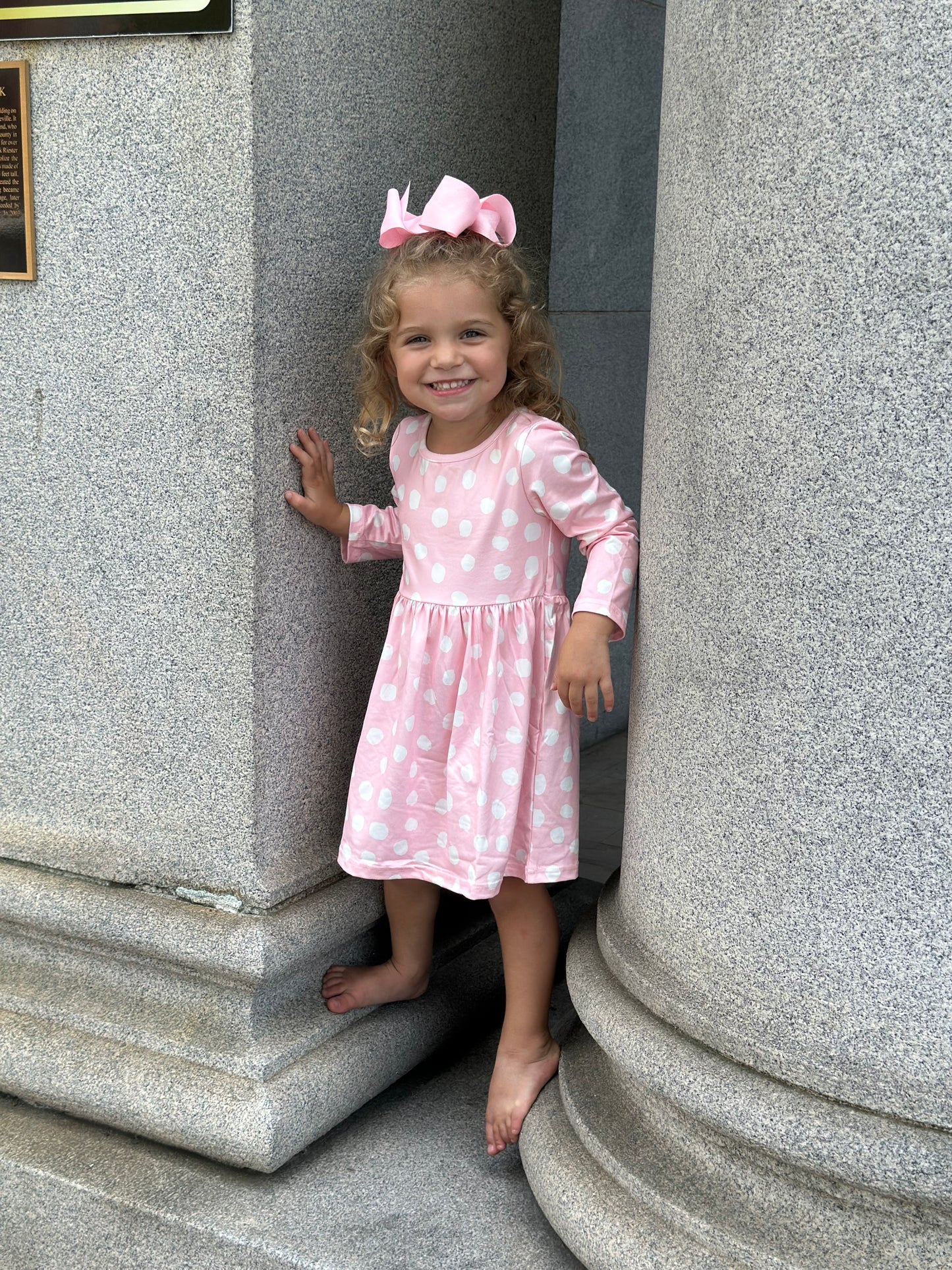 Pinky polka dot dress