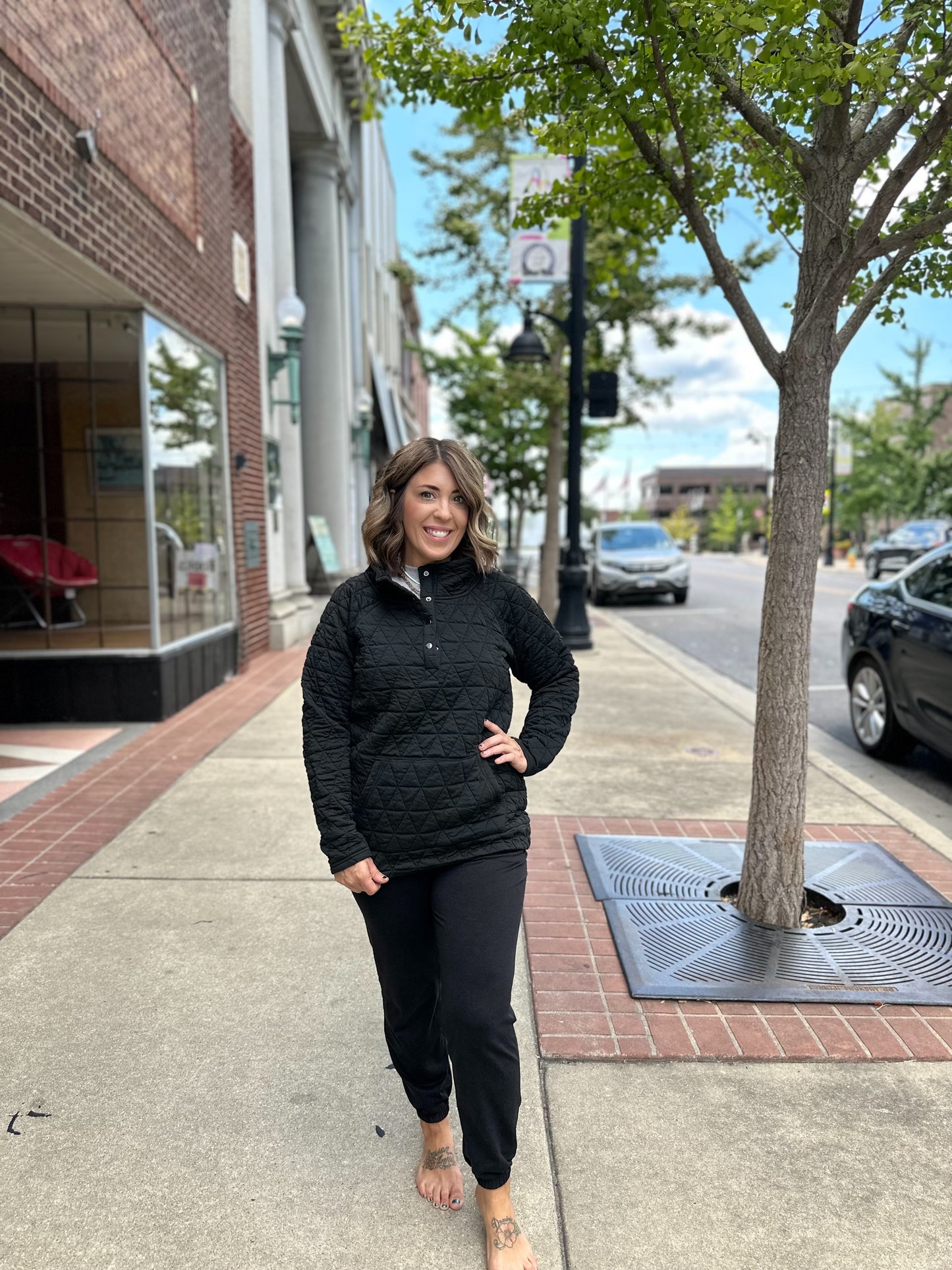 Georgia Geometric Button Snap pullover