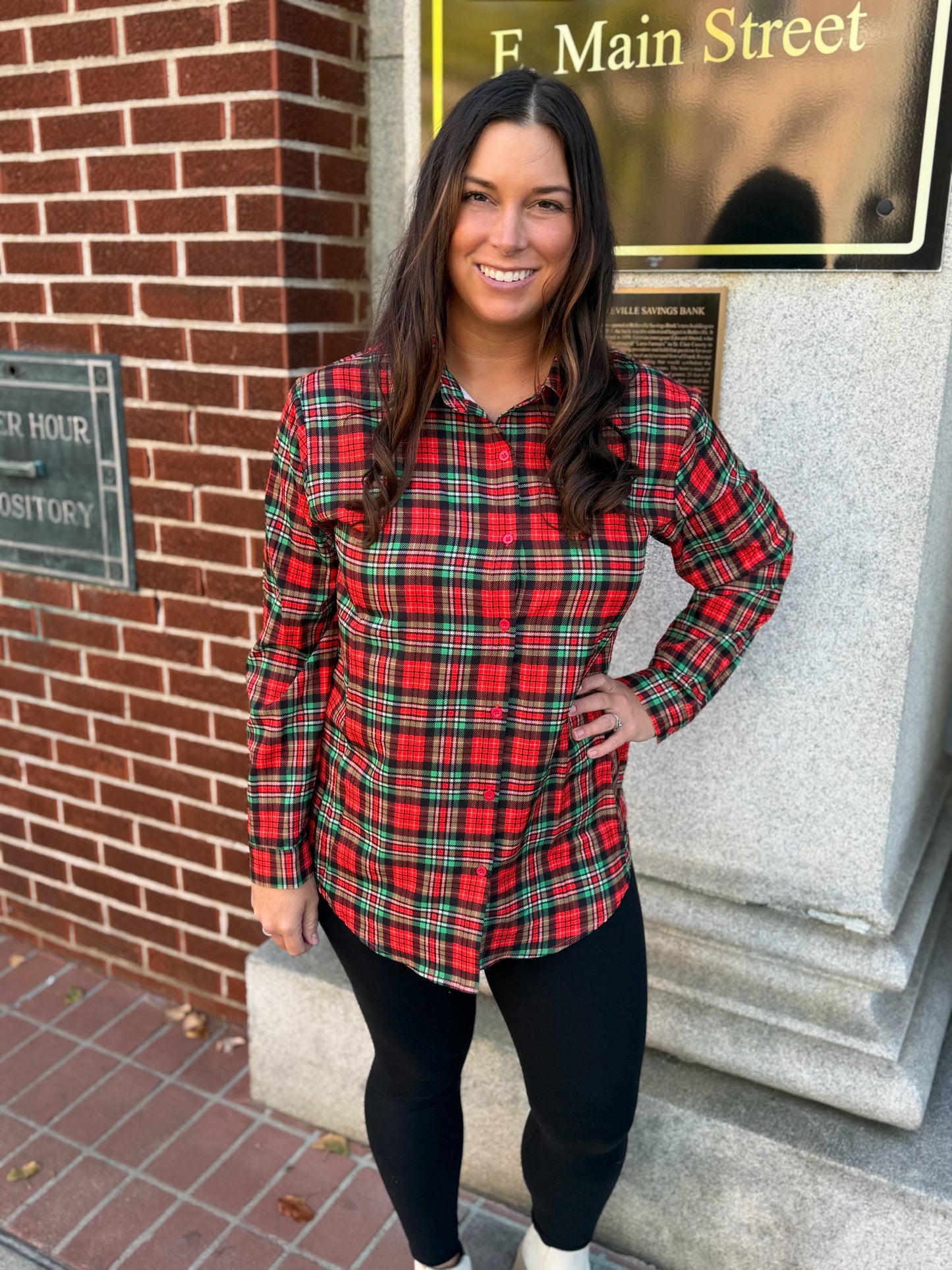 Nina button up plaid