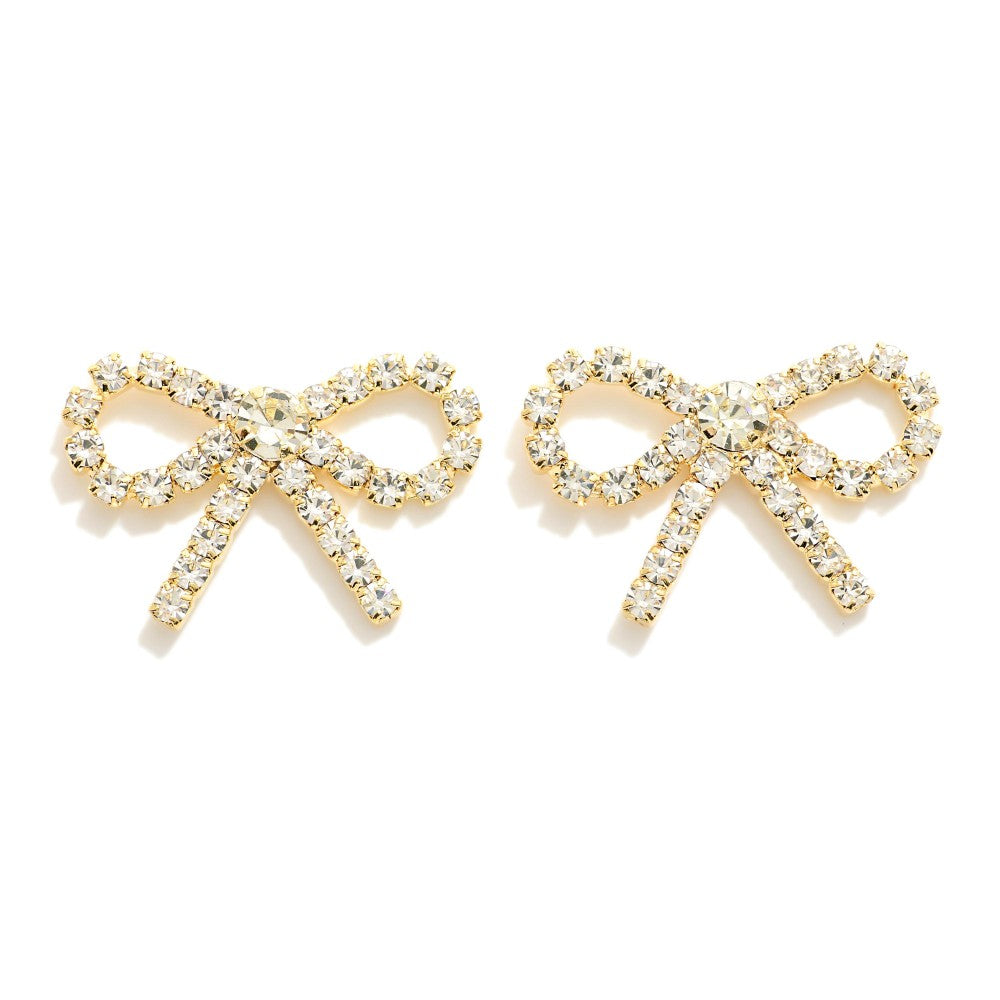 Crystal bow earrings
