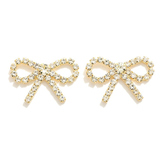 Crystal bow earrings