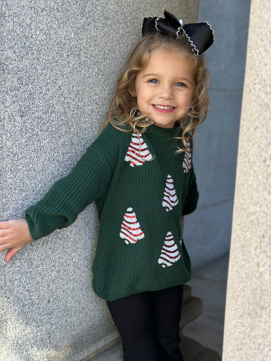 Sequin tree cake sweater kids