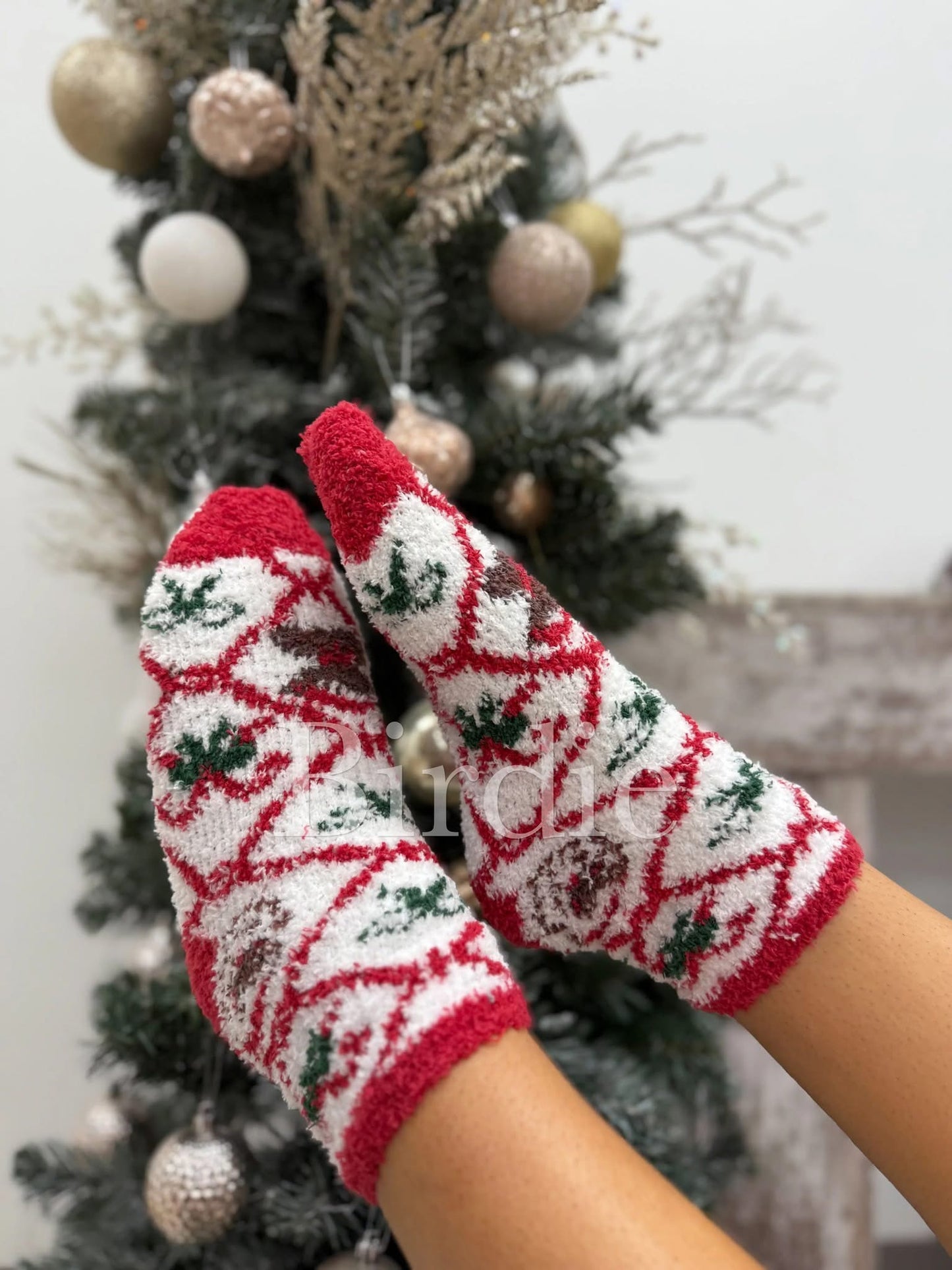 Fuzzy Christmas Socks