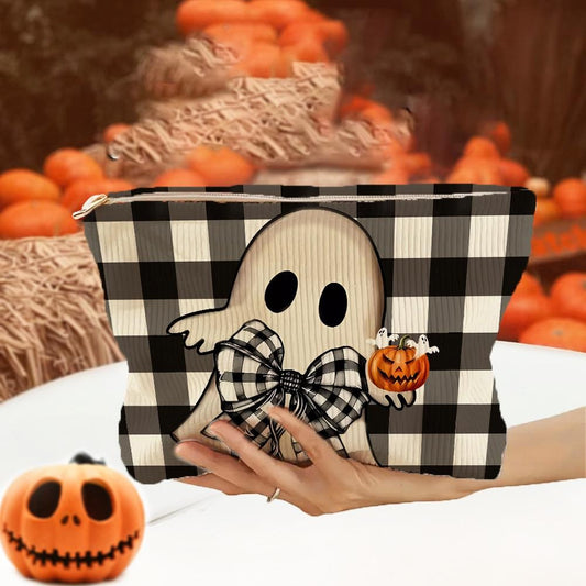 Checkered ghosty make up bag