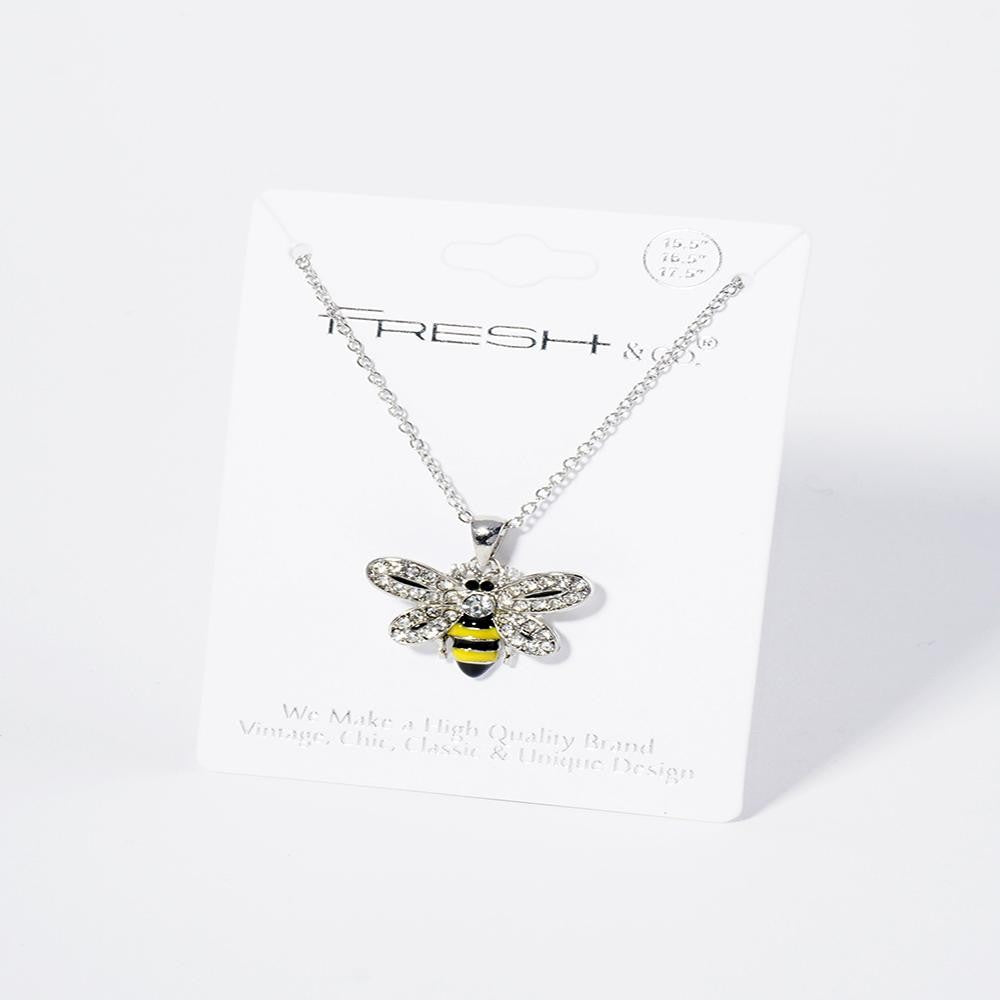 Crystal bee necklace