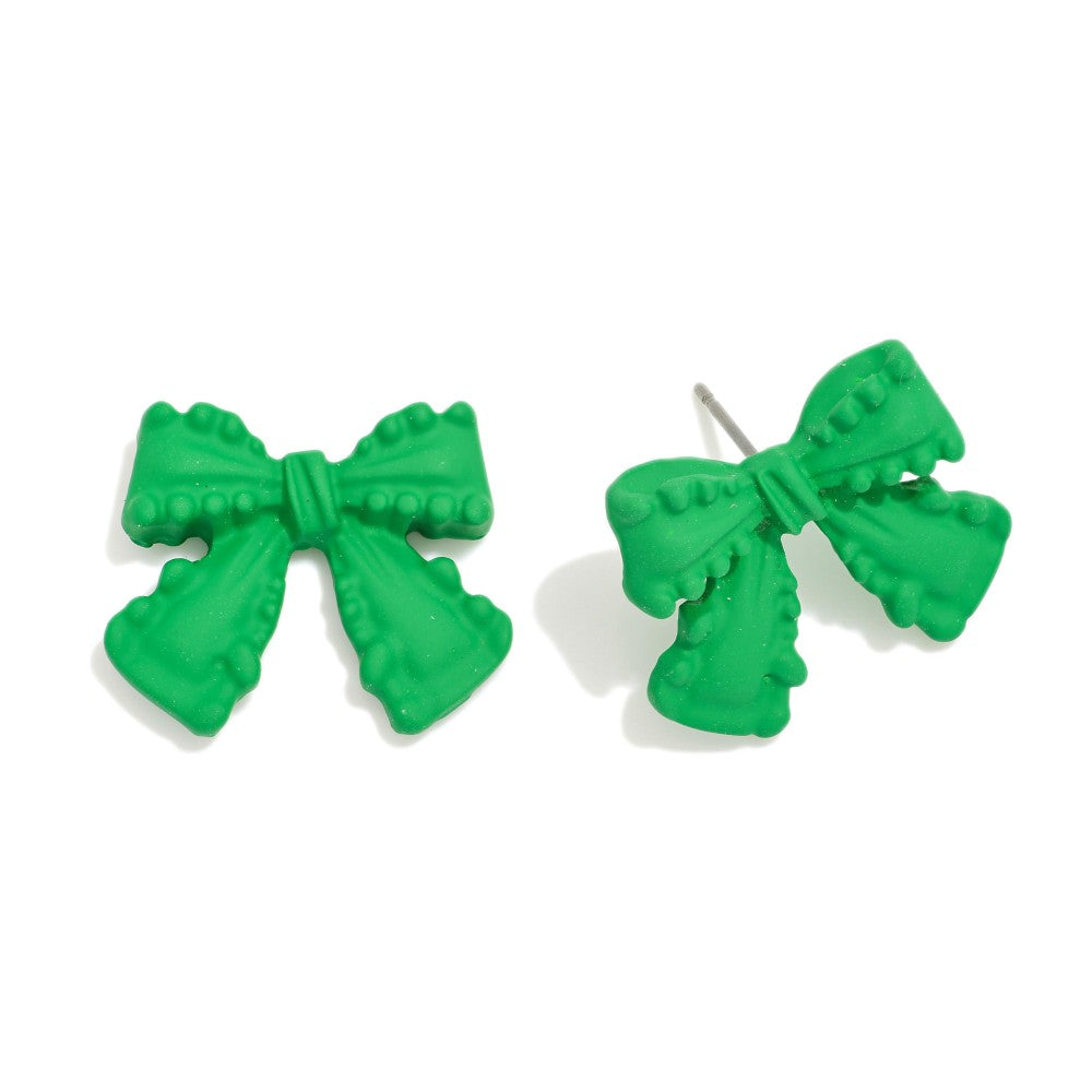 Green bow earring