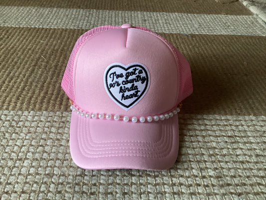 90’s country embroidered heart trucker hat