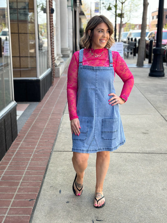 Jenna Denim Jumper Dress