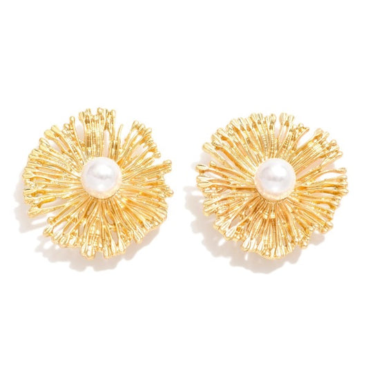 Large Gold Poppy earrings