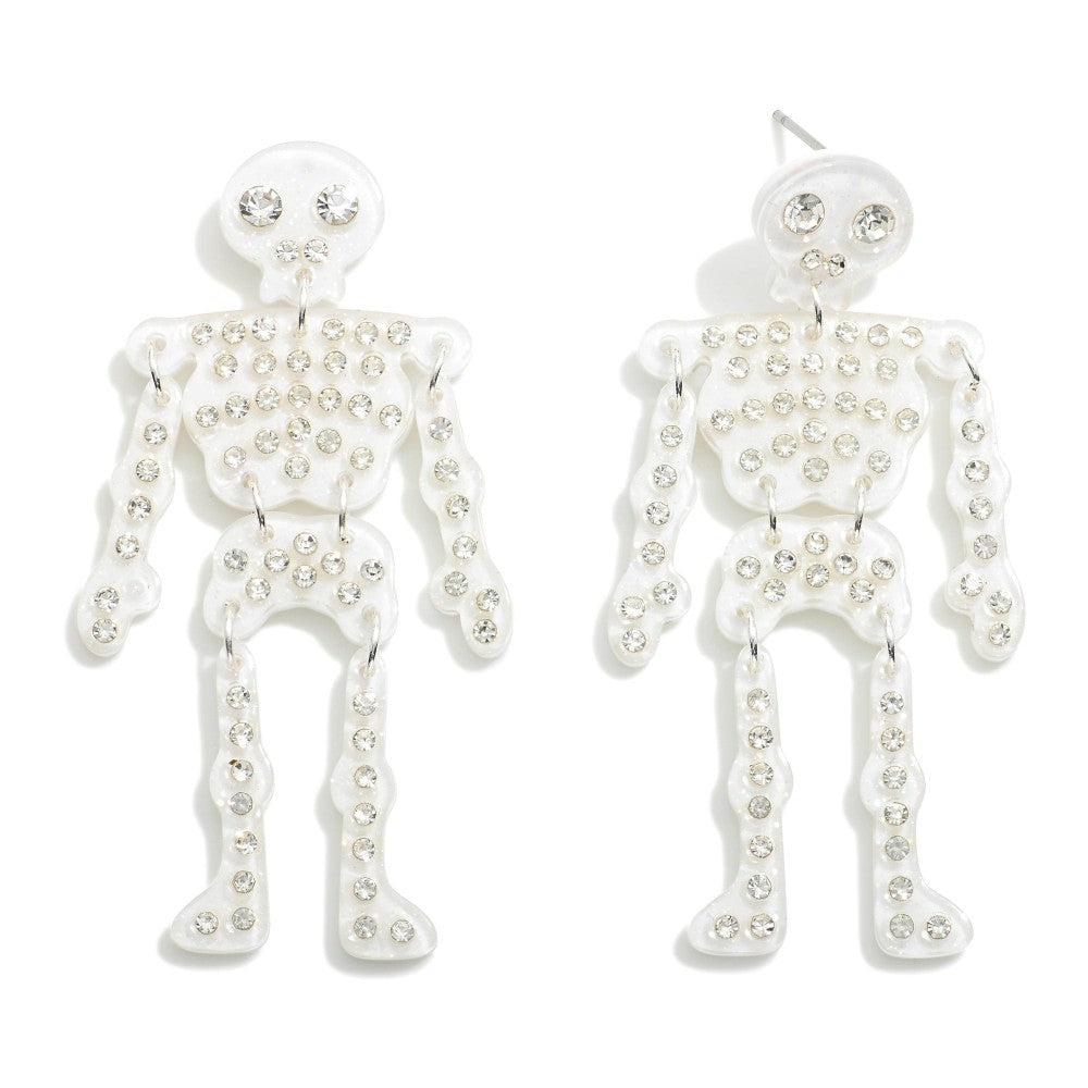 Sparkly skelly earrings