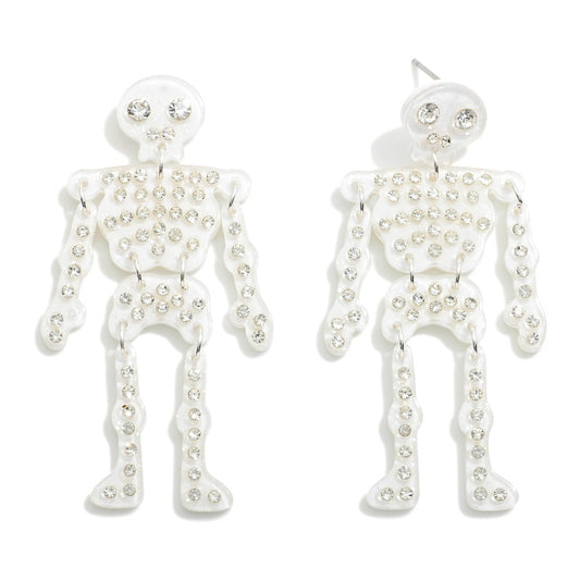 Sparkly skelly earrings