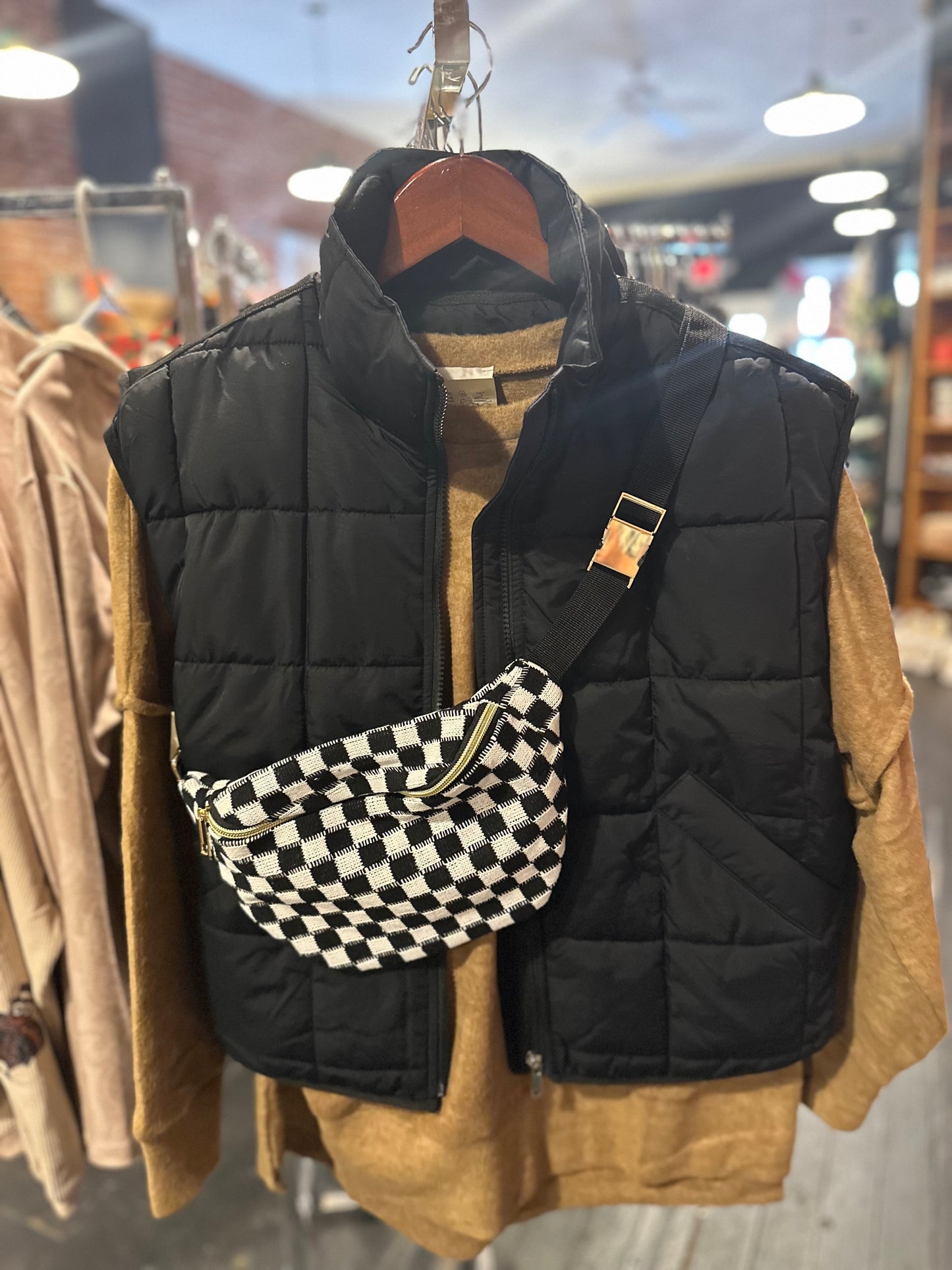 Black Quilted Vest