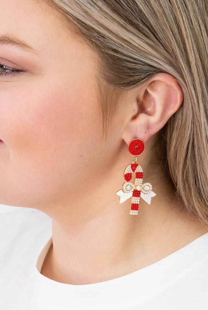 Candy Cane Gem Earrings