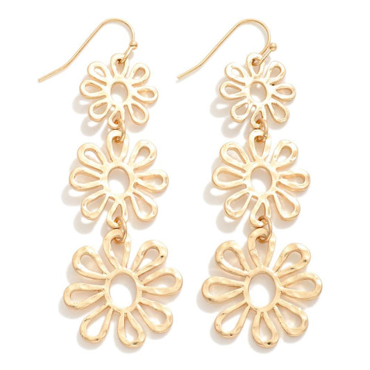 Gold daisy dangles