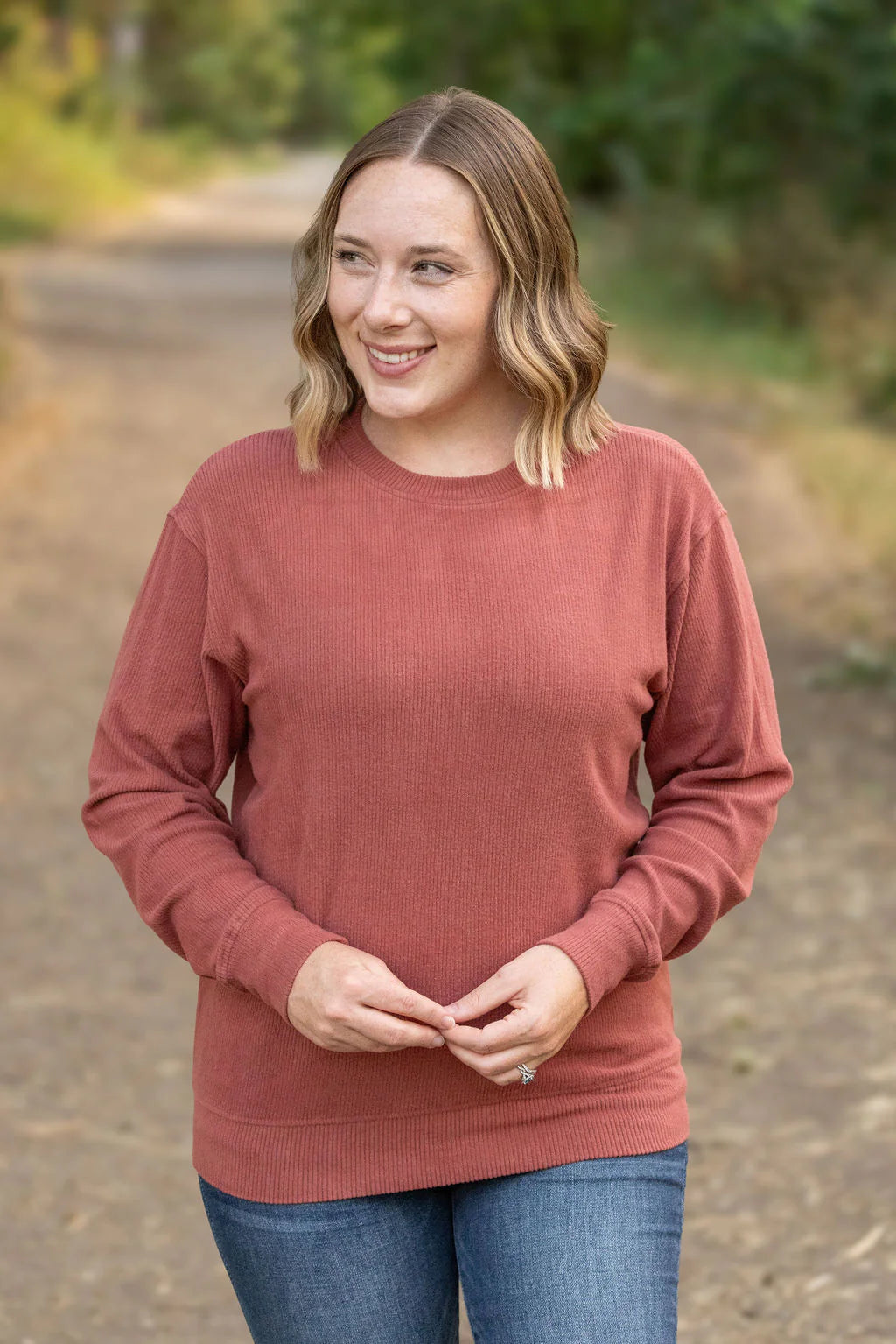 Corrine ribbed pullover top