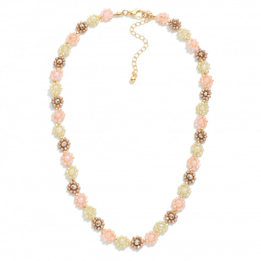 Trisha beaded floral necklace