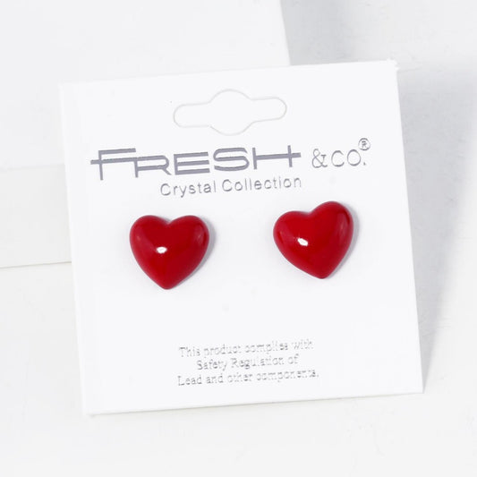 Metallic heart earrings