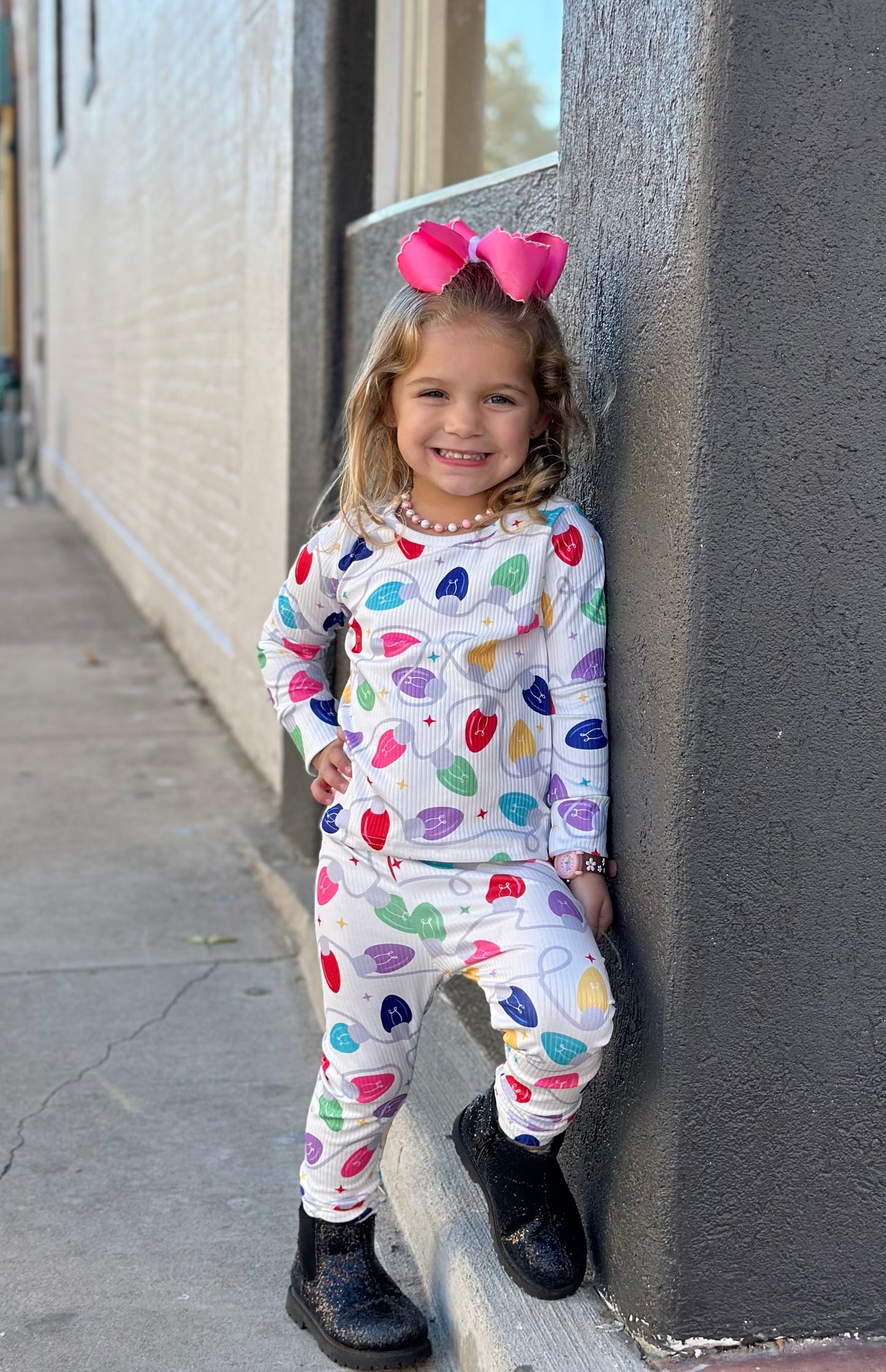 Vintage Christmas Lights PJ Set