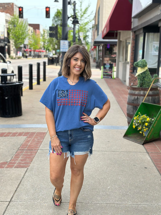 USA glitter tee