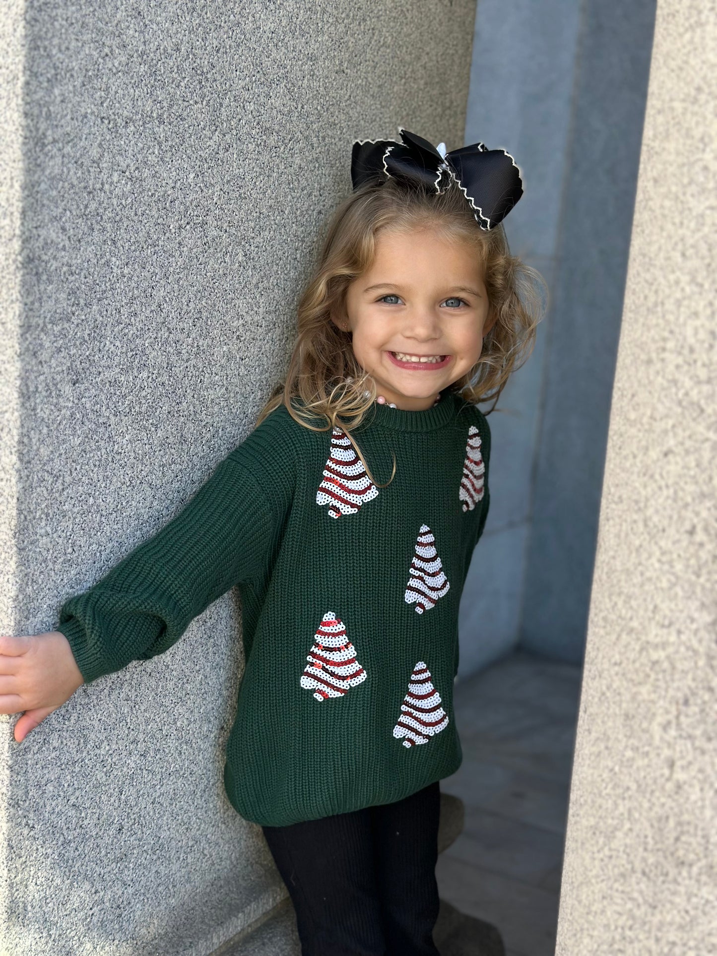Sequin tree cake sweater kids