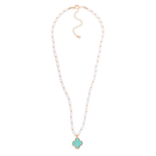 Beaded clover necklace