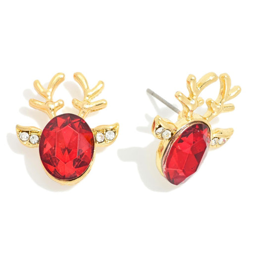 Reindeer gem earrings